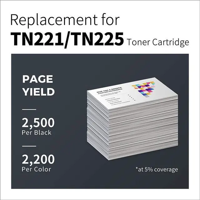 Alt view image 4 of 7 - LemeroUexpect Compatible Toner Cartridge Replacement for Brother TN221 TN225 Toner Cartridge for HL-3170CDW HL-3140CW HL-3180CDW MFC-9130CW MFC-9340CDW MFC-9330CDW (Black Cyan Magenta Yellow, 5P)
