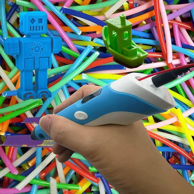 Alt view image 5 of 7 - 3D Pen Filament Refills,10-in-1 Multi-Color 1.75mm PLA 3D Printer Pen Filament Bundle,Total Length 164Ft (PLA-3d Pen Filament)