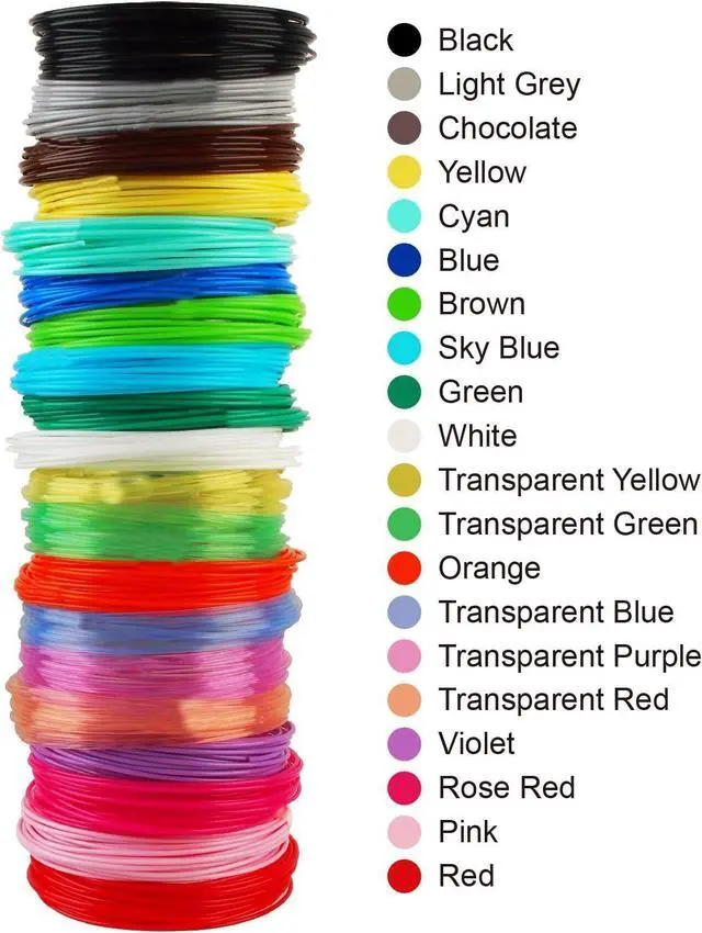 Alt view image 2 of 6 - 3D Pen PLA Filament Refills, 20 Colors, 20 Feet Each Color, Total 400 Feet by TTYT3D, Support for All 1.75mm 3D Printer and 3D Pen, Not Fit for 3Doodler Pen