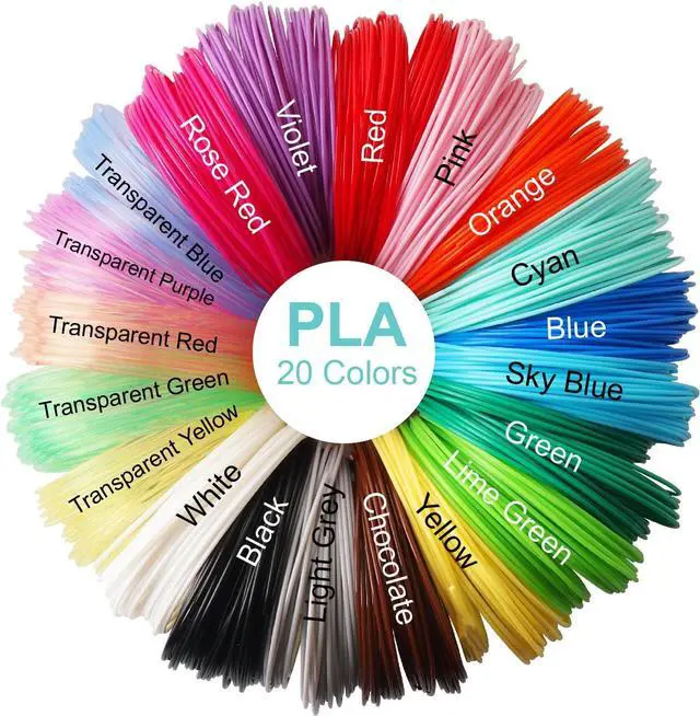 Alt view image 3 of 6 - 3D Pen PLA Filament Refills, 20 Colors, 20 Feet Each Color, Total 400 Feet by TTYT3D, Support for All 1.75mm 3D Printer and 3D Pen, Not Fit for 3Doodler Pen
