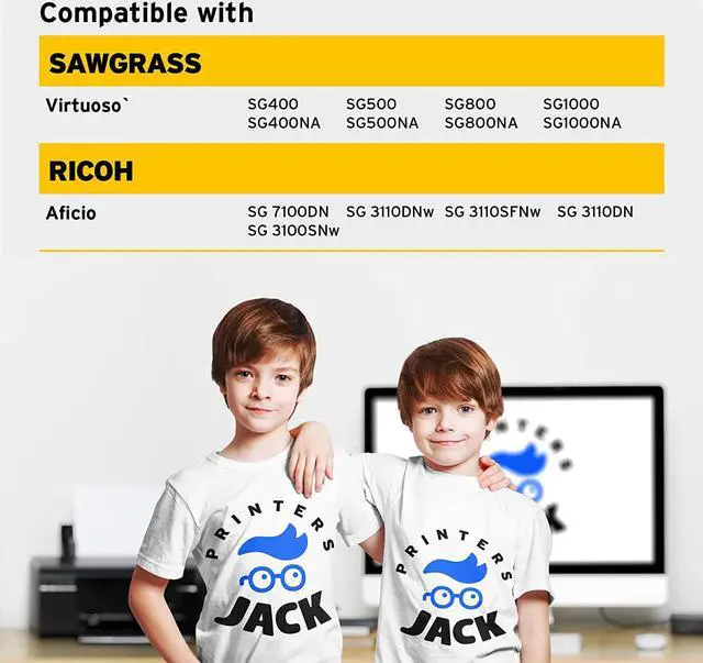 Alt view image 3 of 7 - Printers Jack 400ml Sublimation Ink Compatible with SAWGRASS Virtuoso SG400 SG500 SG800 SG1000 SG400NA SG800NA RICOH SG3110 SG2100N SG3100 SG3100SF SG3100SNW SG3110DNW SG3110DN Printers