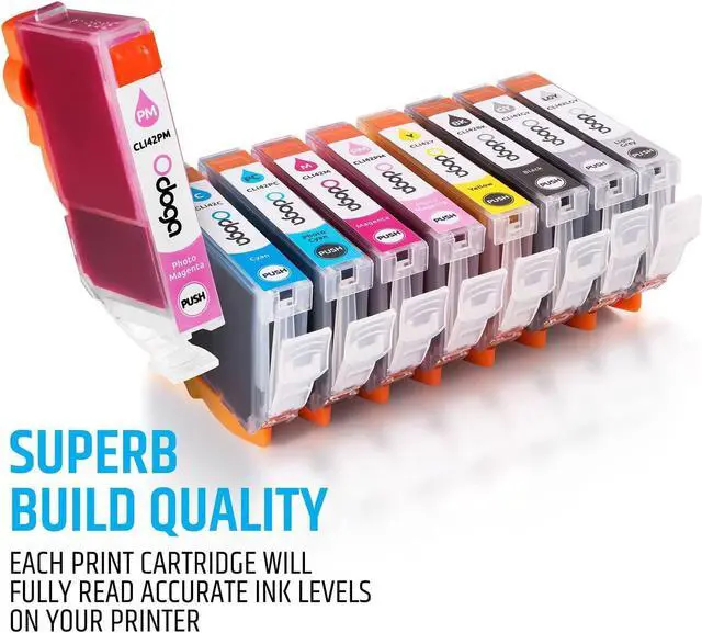 Alt view image 5 of 5 - Odoga 8 Pack CLI-42 Compatible Ink Cartridge Replacement for Canon Pixma Pro-100 [1 Black, 1 Cyan, 1 Magenta, 1 Yellow, 1 P Cyan, 1 P Magenta, 1 Gray, 1 Light Gray] - High Yield Combo Pack