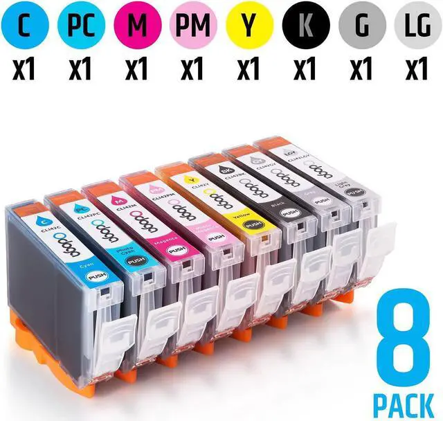 Alt view image 2 of 5 - Odoga 8 Pack CLI-42 Compatible Ink Cartridge Replacement for Canon Pixma Pro-100 [1 Black, 1 Cyan, 1 Magenta, 1 Yellow, 1 P Cyan, 1 P Magenta, 1 Gray, 1 Light Gray] - High Yield Combo Pack