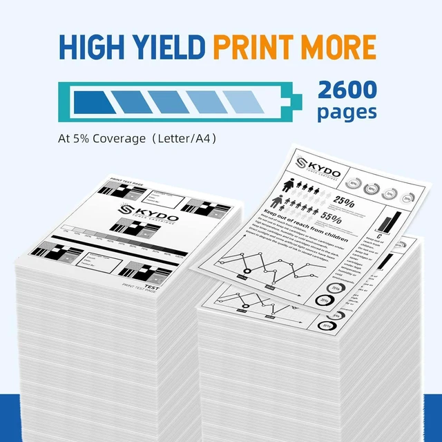 Alt view image 3 of 6 - Skydo TN660 High Yield Black Toner Cartridge Replacement for Brother TN 660 Toner to use with HL-L2300D HL-L2380DW HL-L2320D DCP-L2540DW HL-L2340DW HL-L2360DW MFC-L2720DW Printer (2 Black)