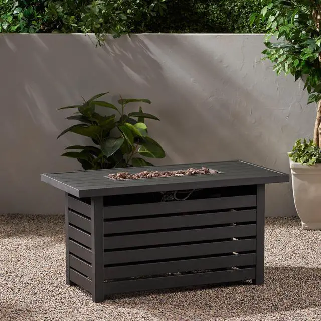 Alt view image 3 of 7 - RECTANGULAR IRON FIRE PIT - 30 000BTU