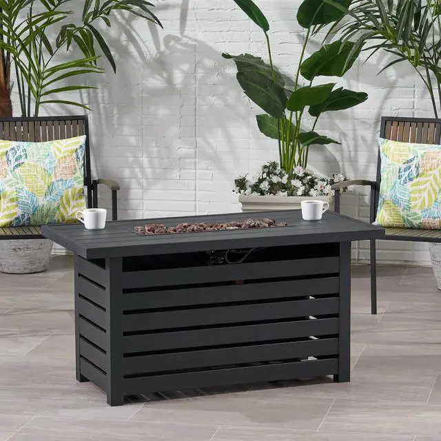 Alt view image 5 of 7 - RECTANGULAR IRON FIRE PIT - 30 000BTU