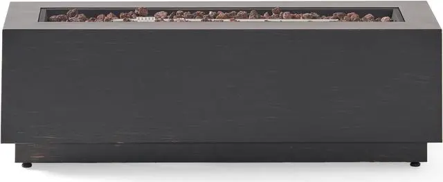 Alt view image 2 of 7 - RECTANGULAT IRON FIRE PIT-50 000BTU