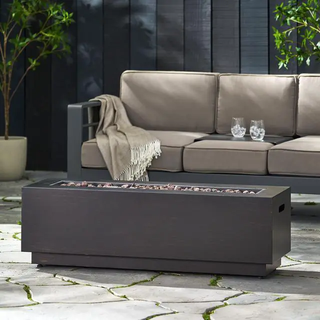 Alt view image 5 of 7 - RECTANGULAT IRON FIRE PIT-50 000BTU