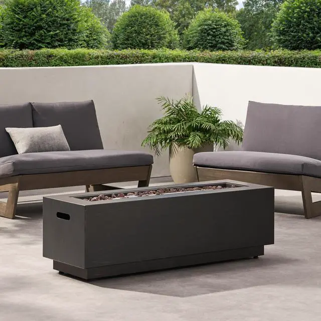 Alt view image 7 of 7 - RECTANGULAT IRON FIRE PIT-50 000BTU