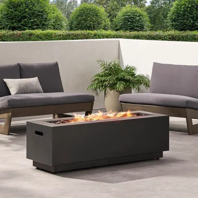 Alt view image 6 of 7 - RECTANGULAT IRON FIRE PIT-50 000BTU