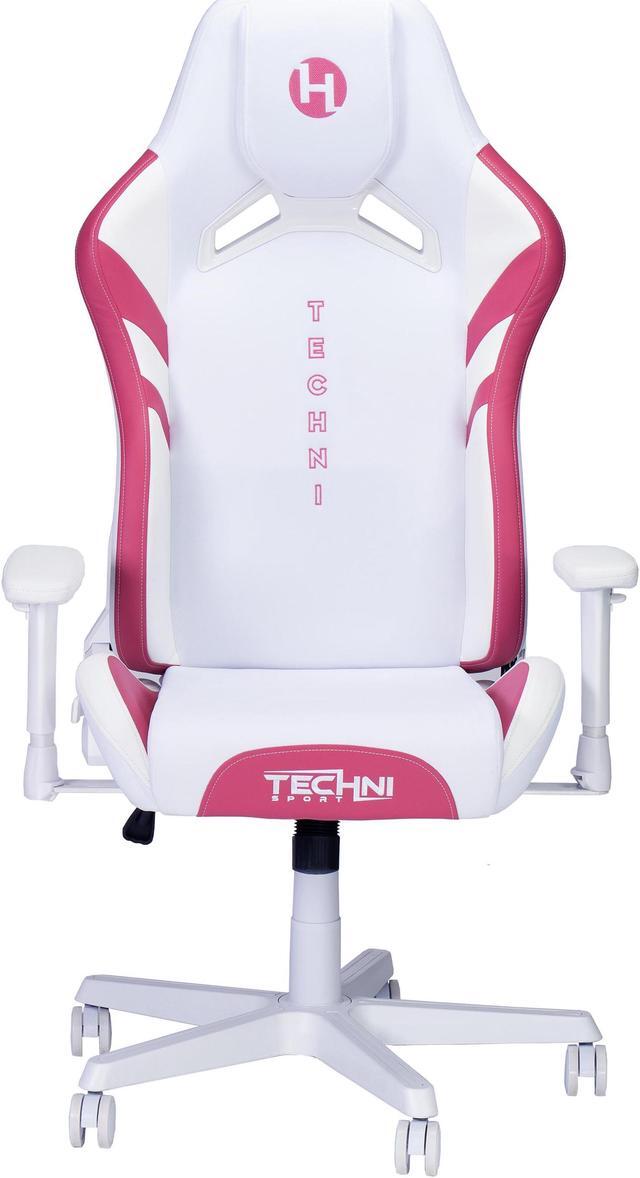Alt view image 5 of 7 - Techni Sport TSF72 Echo Gaming Chair - White with Pink