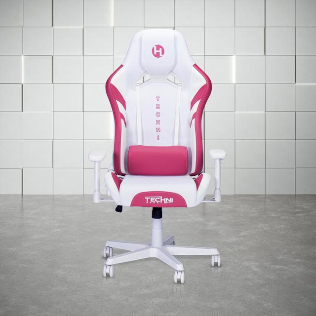 Main image of Techni Sport TSF72 Echo Gaming Chair - White with Pink