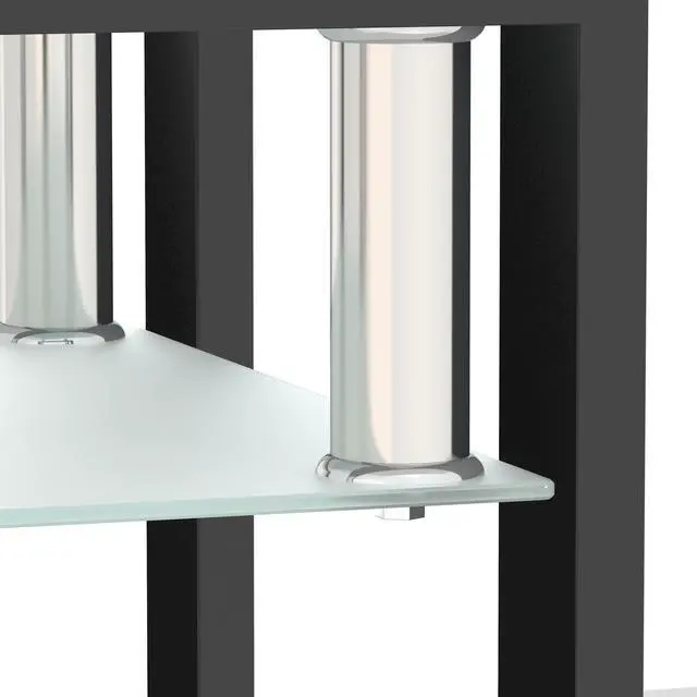 Alt view image 7 of 7 - Set of 2, Modern Tempered Glass Tea Table Coffee Table End Table, Square Table for Living Room, Transparent/Black