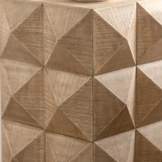 Alt view image 6 of 7 - 23.62"Height Three-dimensional Embossed  Pattern Design Retro Coffee Table Retro Furniture