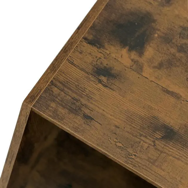 Alt view image 7 of 7 - 47.24'' Hexagonal Coffee Table Side Table Nightstand Antique Wood 2PCS