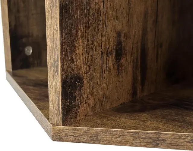 Alt view image 5 of 7 - 23.62'' Hexagonal Coffee Table Side Table Nightstand Antique Wood