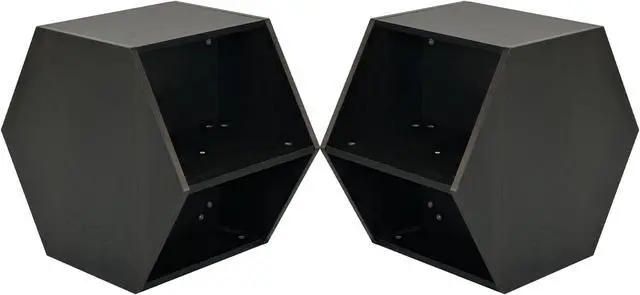 Alt view image 3 of 7 - 47.24'' Hexagonal Coffee Table Side Table Nightstand Burmese Sumac 2PCS