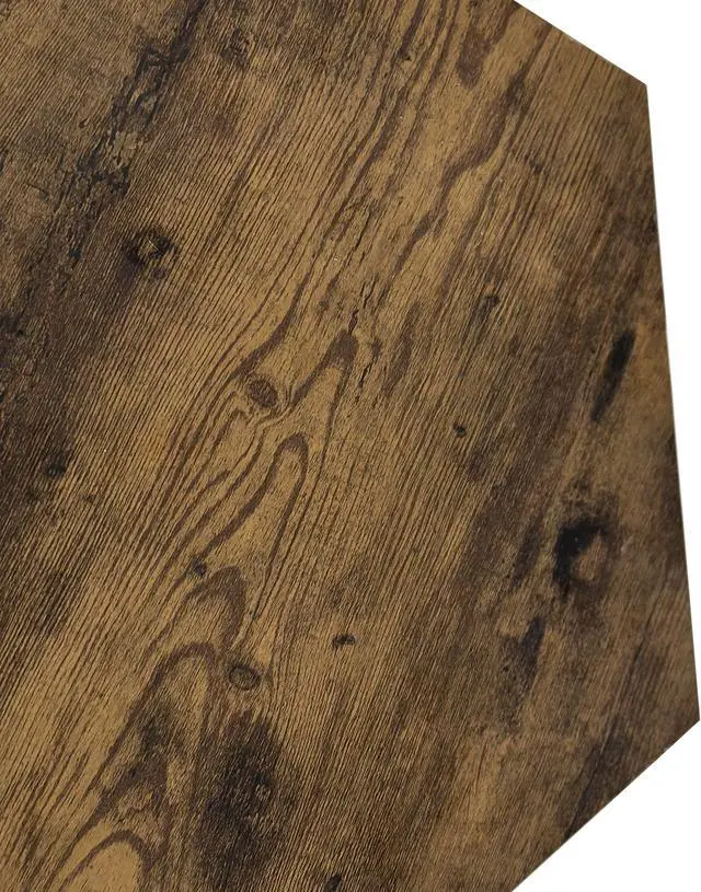 Alt view image 7 of 7 - 23.62'' Hexagonal Coffee Table Side Table Nightstand Antique Wood