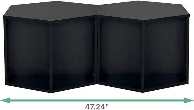 Alt view image 5 of 7 - 47.24'' Hexagonal Coffee Table Side Table Nightstand Burmese Sumac 2PCS
