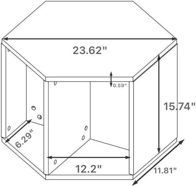 Alt view image 6 of 7 - 47.24'' Hexagonal Coffee Table Side Table Nightstand Burmese Sumac 2PCS