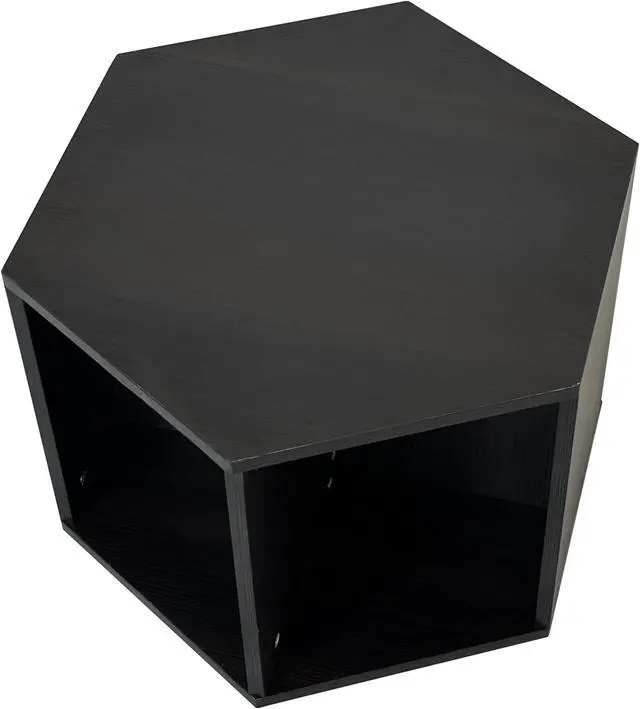 Alt view image 7 of 7 - 47.24'' Hexagonal Coffee Table Side Table Nightstand Burmese Sumac 2PCS