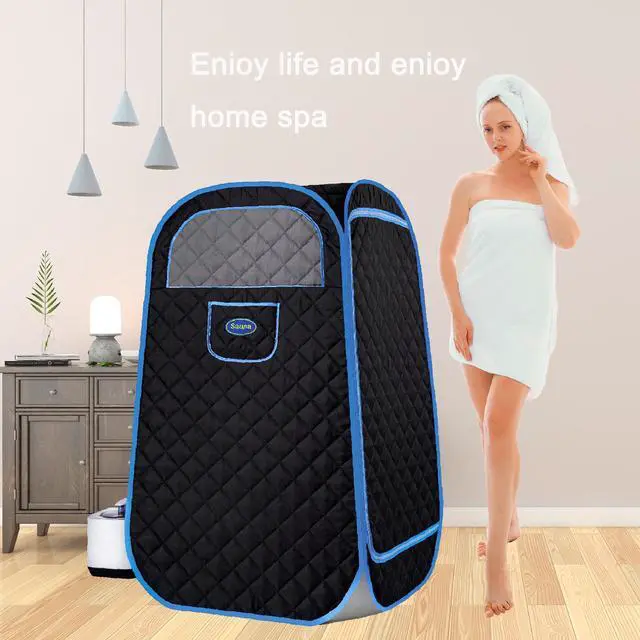 Main image of Portable Folding Full size Steam Sauna with 1000W&2.2L steam Generator. Personal Sauna Tent for Relaxation & Spa at home. Fast heating. Folding Steel Rim, it's easy to install, with FCC certification.