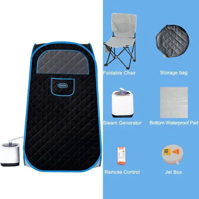 Alt view image 5 of 5 - Portable Folding Full size Steam Sauna with 1000W&2.2L steam Generator. Personal Sauna Tent for Relaxation & Spa at home. Fast heating. Folding Steel Rim, it's easy to install, with FCC certification.