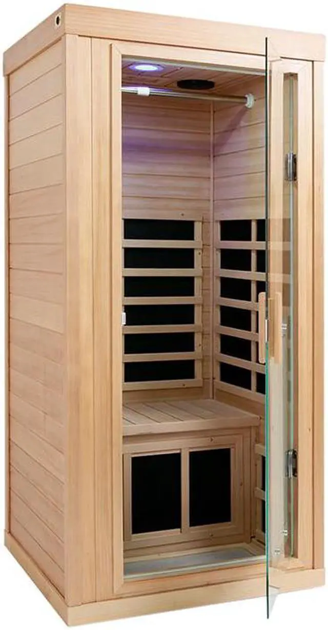 Alt view image 6 of 7 - One person Far infrared Hemlock standard indoor sauna room