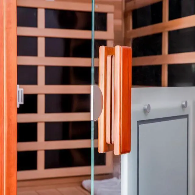 Alt view image 5 of 7 - One person Far infrared red cedar standard indoor sauna room
