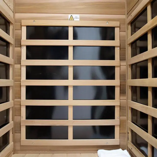 Alt view image 6 of 7 - One person Far infrared red cedar standard indoor sauna room