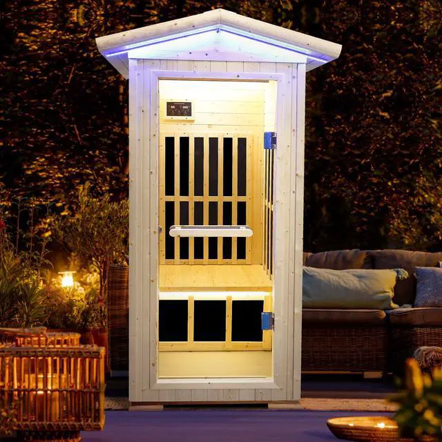 Alt view image 2 of 7 - Single person spruce far infrared sauna hair