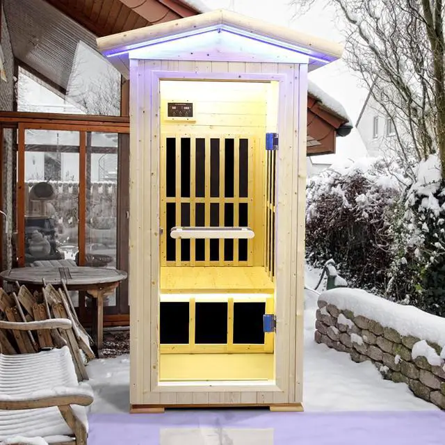 Alt view image 3 of 7 - Single person spruce far infrared sauna hair