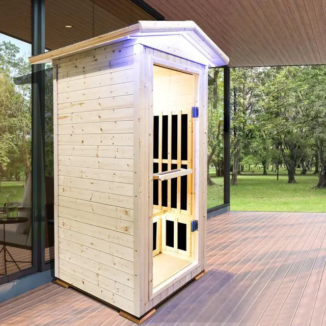 Alt view image 5 of 7 - Single person spruce far infrared sauna hair