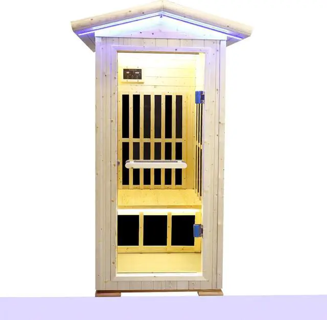 Alt view image 7 of 7 - Single person spruce far infrared sauna hair