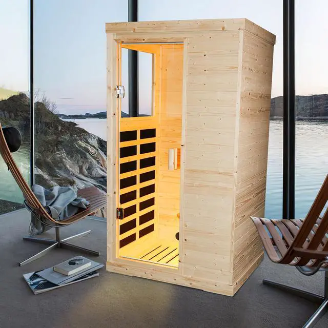 Alt view image 5 of 7 - Single person spruce far infrared sauna hair