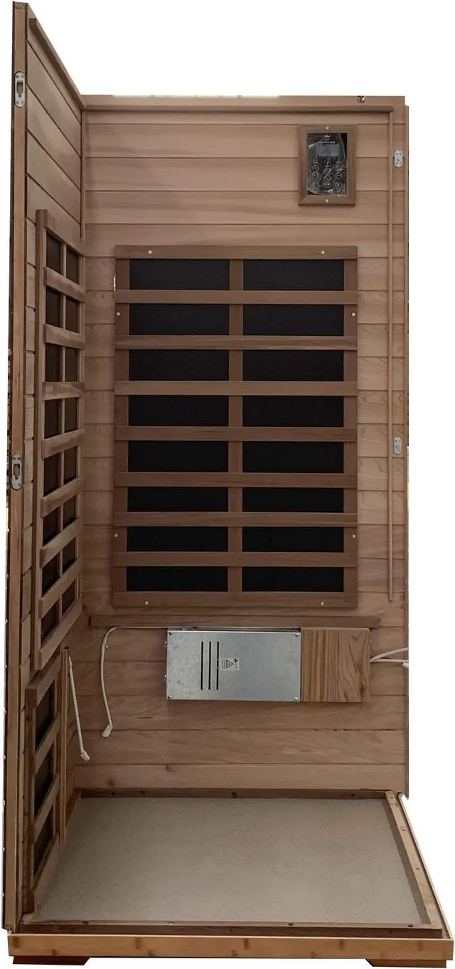 Alt view image 5 of 7 - Red Cedar Single Outdoor Sauna Outdoor Indoor Wooden Sauna Room