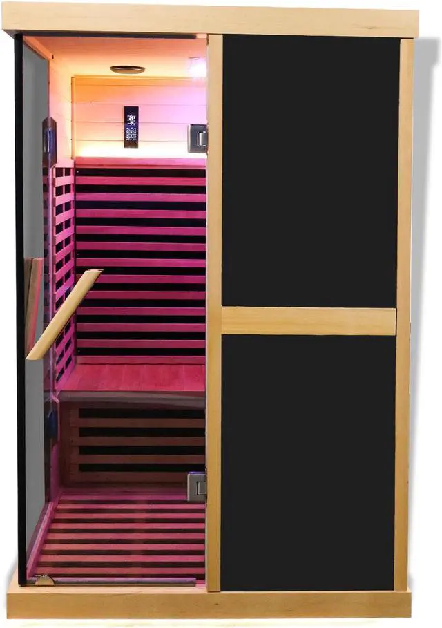 Alt view image 2 of 7 - Double person V-shaped far infrared sauna room