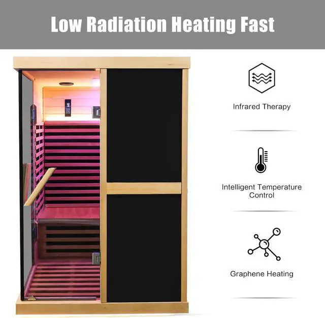 Alt view image 5 of 7 - Double person V-shaped far infrared sauna room