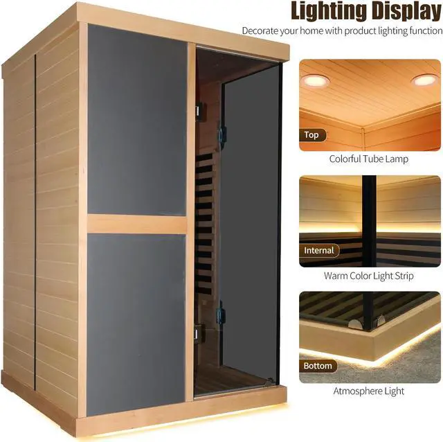 Alt view image 3 of 7 - Double person V-shaped far infrared sauna room