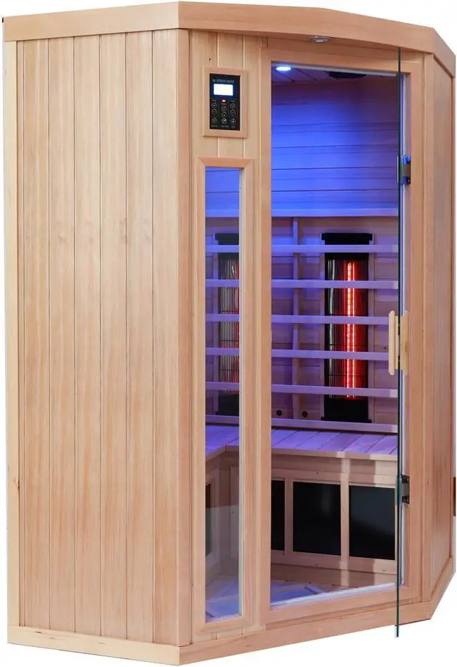 Alt view image 5 of 7 - Hemlock pentagonal indoor far infrared sauna room