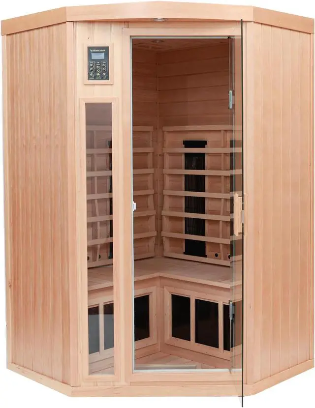 Alt view image 4 of 7 - Hemlock pentagonal indoor far infrared sauna room