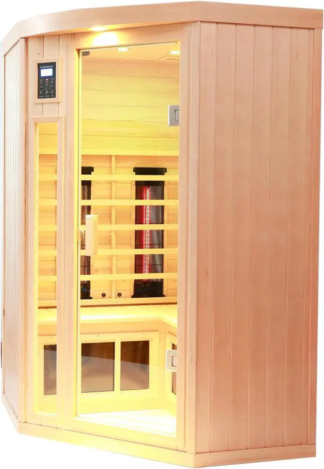 Alt view image 6 of 7 - Hemlock pentagonal indoor far infrared sauna room