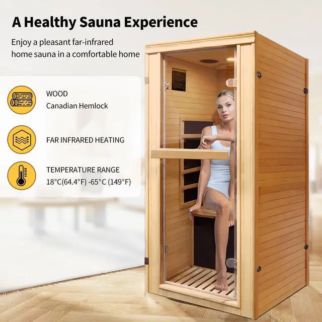 Alt view image 4 of 7 - Single person far-infrared sauna room