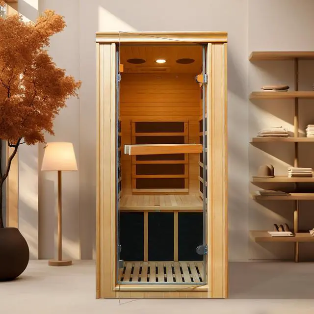 Alt view image 7 of 7 - Single person far-infrared sauna room
