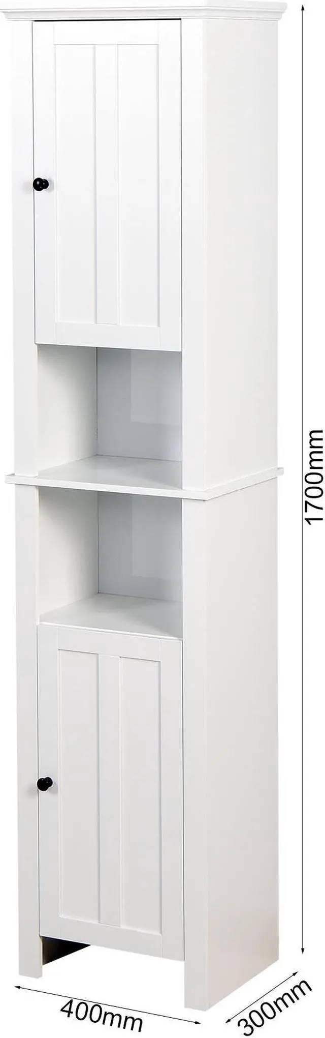 Alt view image 2 of 7 - Bathroom Floor Storage Cabinet with 2 Doors Living Room Wooden Cabinet with 6 Shelves 15.75 x 11.81 x 66.93 inch