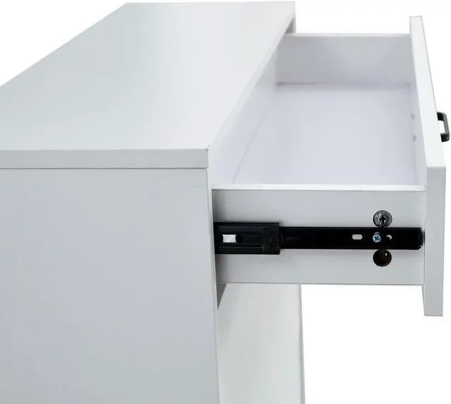 Alt view image 4 of 7 - Shoe Cabinet , Shoe storage shelves, metal leg, White
