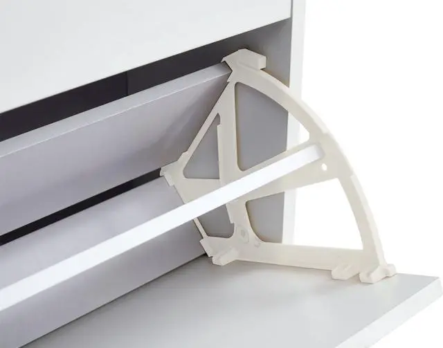 Alt view image 5 of 7 - Shoe Cabinet , Shoe storage shelves, metal leg, White