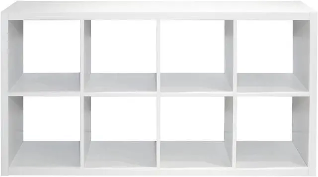 Alt view image 4 of 6 - Smart Cube 8-Cube Organizer Storage with Opened Back Shelves,2 X 4 Cube Bookcase Book Shleves for Home, Office (White)