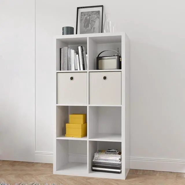 Main image of Smart Cube 8-Cube Organizer Storage with Opened Back Shelves,2 X 4 Cube Bookcase Book Shleves for Home, Office (White)