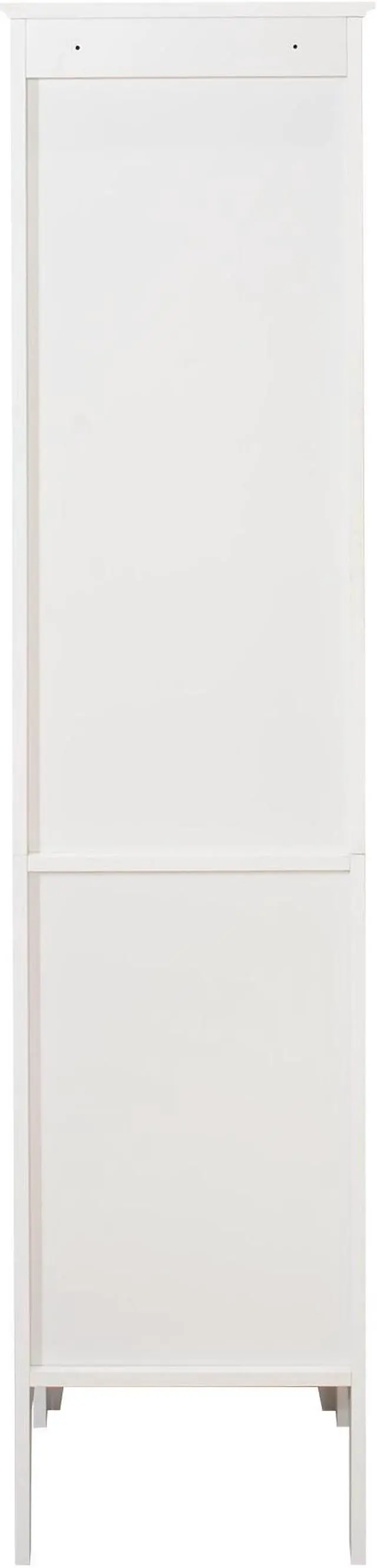 Alt view image 4 of 7 - Tall Narrow Tower Freestanding Cabinet with 2 Shutter Doors 5 Tier Shelves for Bathroom, Kitchen ,Living Room ,Storage Cabinet,White